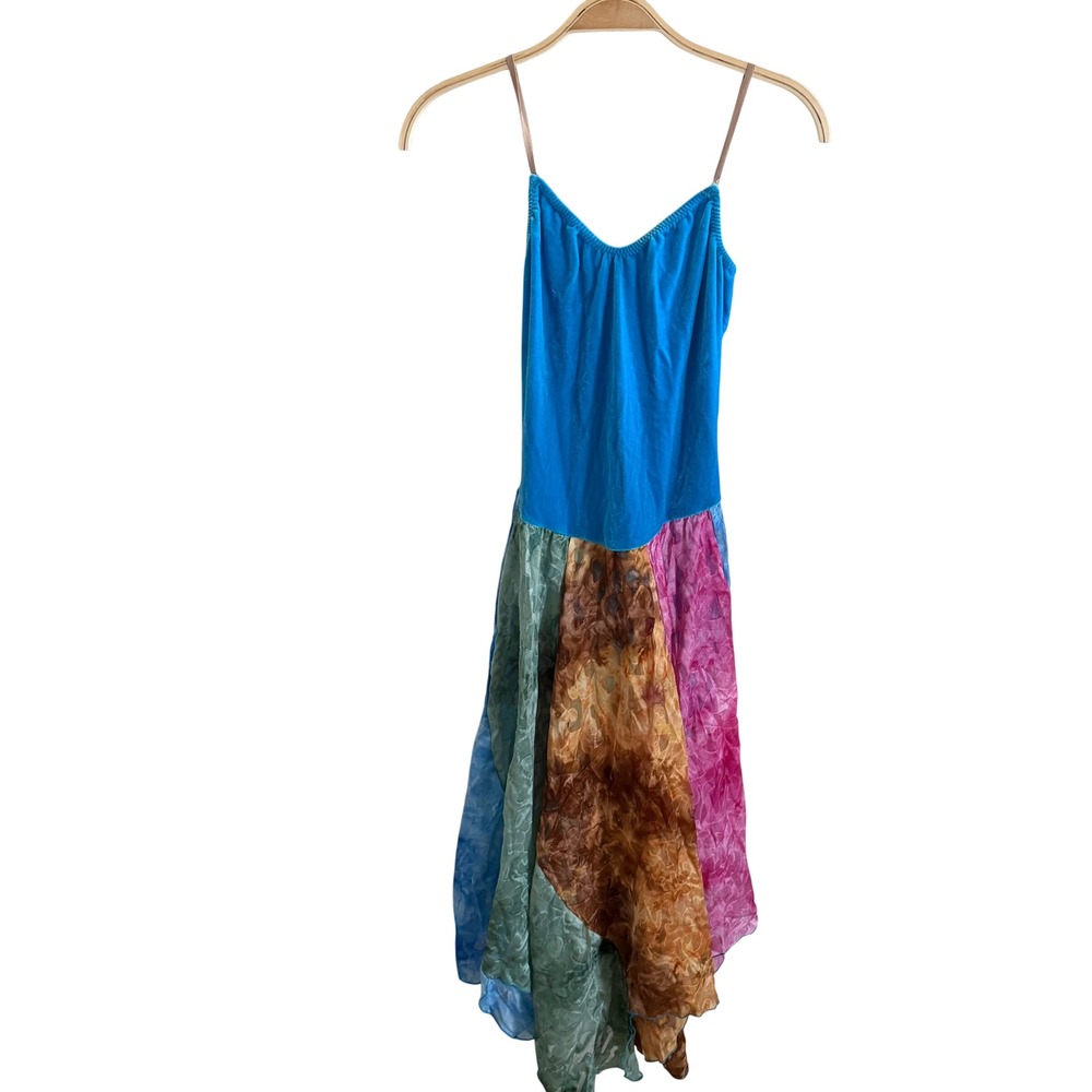 Designs by Valerry Blue Velvet Patchwork Lyrical Dance Costume Dress Medium